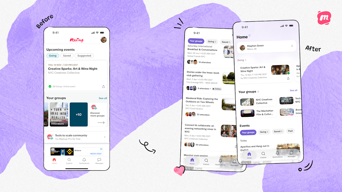 Meetup-მა მობილური აპლიკაცია და მთავარი გვერდი განაახლა